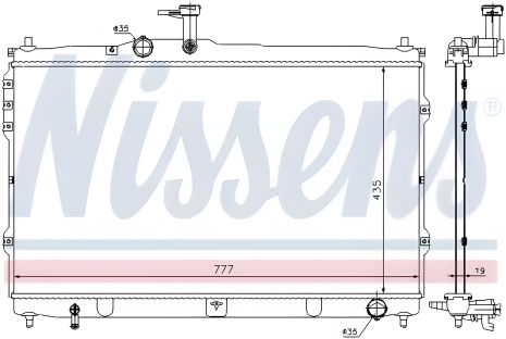 Радіатор охолодження двигуна HYUNDAI H-1, NISSENS (67095)