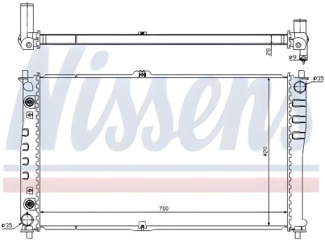 Радиатор двигателя KIA CARNIVAL, NISSENS (66619)