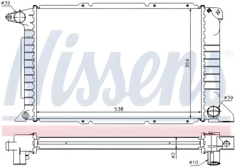Моторний радіатор охолодження FORD TRANSIT, NISSENS (62080A)