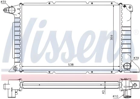 Моторний радіатор охолодження FORD TRANSIT, NISSENS (62080A) Моторний радіатор охолодження FORD TRANSIT, NISSENS (62080A)