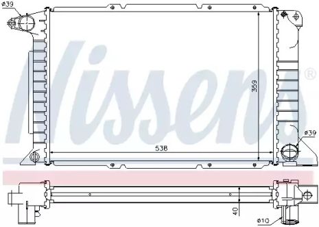 Радіатор охолодження двигуна Ford Transit, Nissens (62080a)