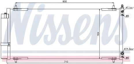 Радіатор-конденсор кондиціонера для CITROËN C5 та PEUGEOT 407, від NISSENS (94830)