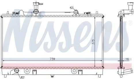 Радиатор двигателя MAZDA 6, NISSENS (62466A)