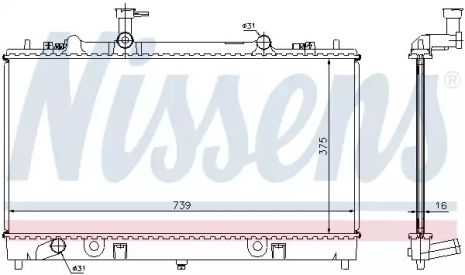 Радиатор охлаждения двигателя MAZDA 6, NISSENS (62466A)