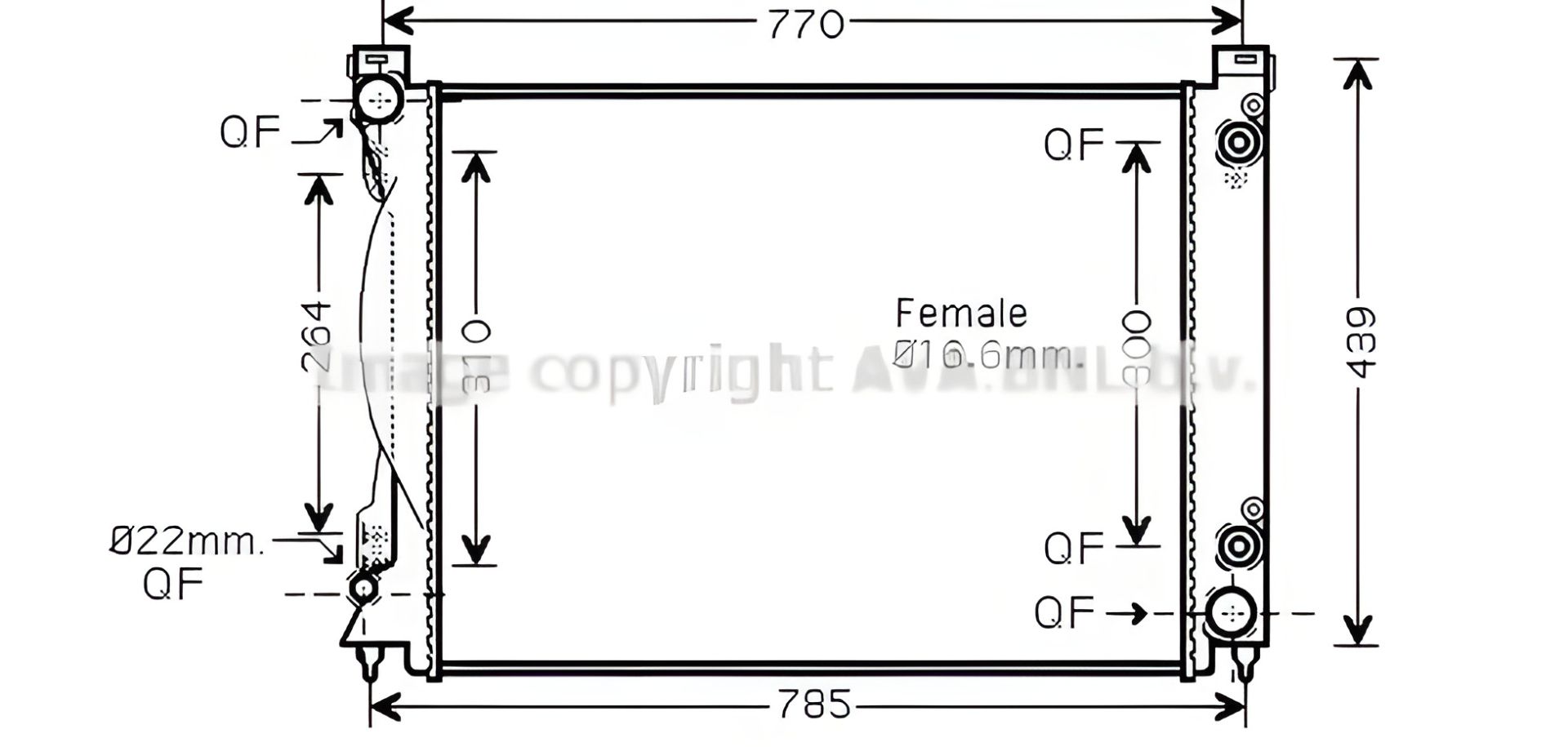 Радиатор охлаждения для AUDI A6, AVA COOLING (AI2231) Радиатор охлаждения для AUDI A6, AVA COOLING (AI2231)