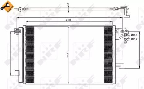 Радіатор, конденсор кондиціонера VW TRANSPORTER, NRF (350064)