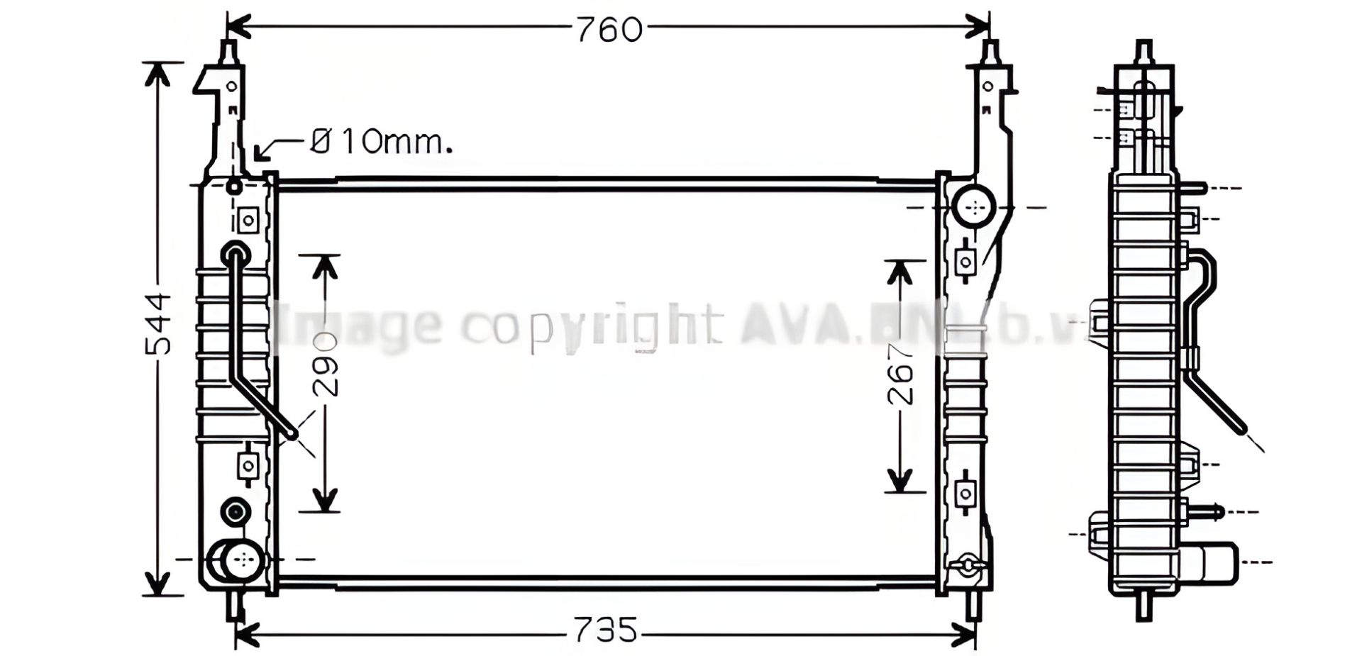 Радиатор охлаждения двигателя CHEVROLET CAPTIVA, OPEL ANTARA, AVA COOLING (OLA2424) Радиатор охлаждения двигателя CHEVROLET CAPTIVA, OPEL ANTARA, AVA COOLING (OLA2424)