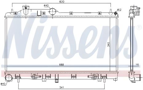 Радиатор охлаждения двигателя для SUBARU IMPREZA, NISSENS (67725) Радиатор охлаждения двигателя для SUBARU IMPREZA, NISSENS (67725)