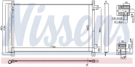 Конденсатор радиатора кондиционера для NISSAN X-TRAIL, NISSENS (940548) Конденсатор радиатора кондиционера для NISSAN X-TRAIL, NISSENS (940548)