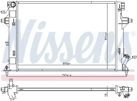 Радіатор охолодження двигуна HYUNDAI i30, NISSENS (606552)