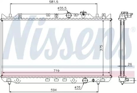 Радиатор охлаждения двигателя MAZDA 626, NISSENS (62482A)