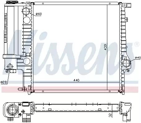 Радіатор охолодження двигуна BMW Z3, ​​Nissens (60623A)