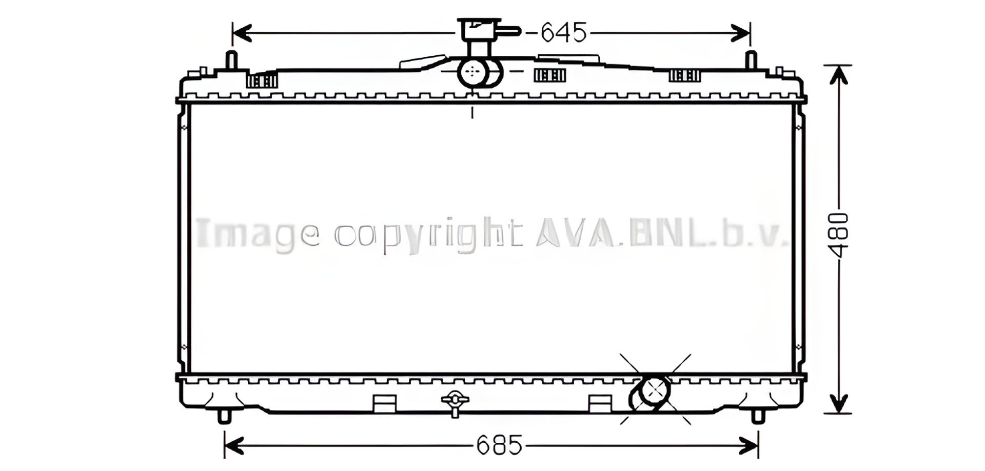 Двигунний радіатор охолодження для TOYOTA CAMRY, AVA COOLING (TO2650) Двигунний радіатор охолодження для TOYOTA CAMRY, AVA COOLING (TO2650)