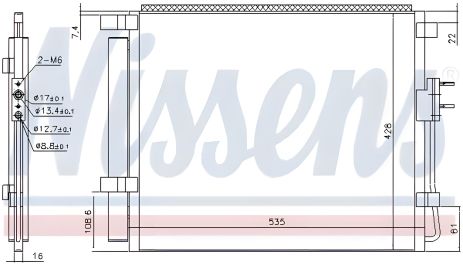 Ефективний конденсор кондиціонера Hyundai Grand, NISSENS (940391) Ефективний конденсор кондиціонера Hyundai Grand, NISSENS (940391)