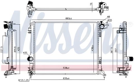 Радіатор охолодження двигуна RENAULT MEGANE, NISSENS (606472), для модернізації Радіатор охолодження двигуна RENAULT MEGANE, NISSENS (606472), для модернізації