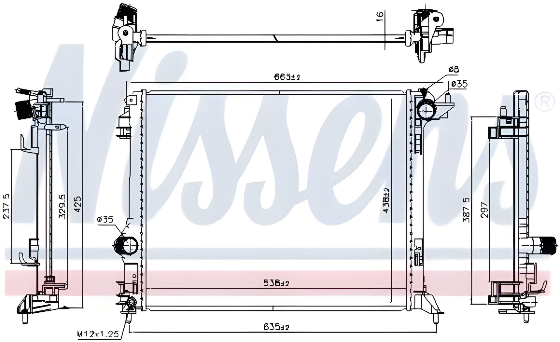 Радіатор охолодження двигуна RENAULT MEGANE, NISSENS (606472), для модернізації Радіатор охолодження двигуна RENAULT MEGANE, NISSENS (606472), для модернізації