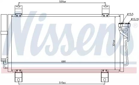 Радиатор, конденсор кондиционера MAZDA 6, NISSENS (940032)