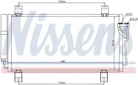Радіатор, конденсор кондиціонера MAZDA 6, NISSENS (940032)
