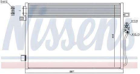 Радіатор, конденсор кондиціонера FIAT FREEMONT, DODGE JOURNEY, NISSENS (940379) - Конденсатори для автомобілів