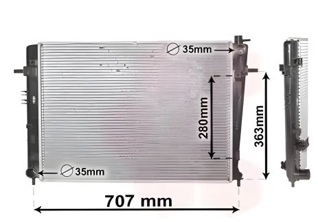 Радіатор охолодження двигуна для KIA SPORTAGE, HYUNDAI TUCSON, Van Wezel (82002328)