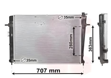 Радіатор охолодження двигуна для KIA SPORTAGE, HYUNDAI TUCSON, Van Wezel (82002328)