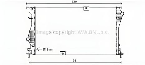 Радіатор охолодження двигуна VAUXHALL VIVARO, OPEL VIVARO, AVA COOLING (RTA2601)