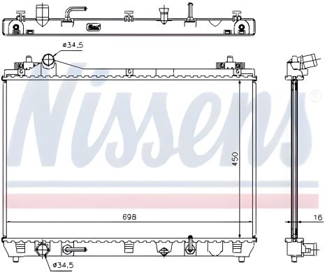 Радиатор двигателя для охлаждения Suzuki GRAND VITARA, NISSENS (64199) Радиатор двигателя для охлаждения Suzuki GRAND VITARA, NISSENS (64199)