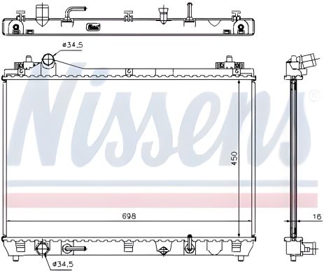 Охолодження двигуна радіатор Suzuki GRAND VITARA, NISSENS (64199)