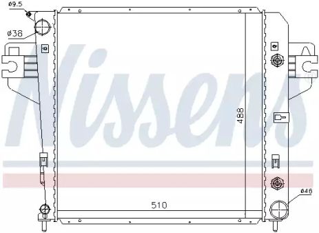 Радіатор охолодження двигуна JEEP CHEROKEE, NISSENS (61017)