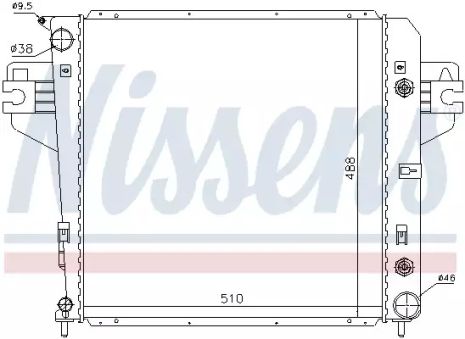 Радиатор охлаждения двигателя JEEP CHEROKEE, NISSENS (61017)