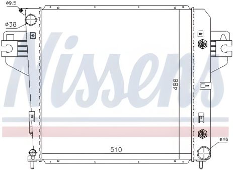 Радиатор охлаждения двигателя JEEP CHEROKEE, NISSENS (61017) Радиатор охлаждения двигателя JEEP CHEROKEE, NISSENS (61017)
