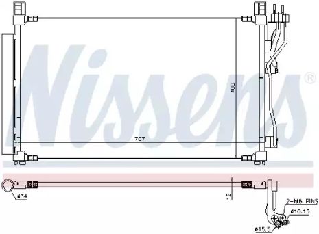 Радиатор, конденсор кондиционера HYUNDAI SONATA, NISSENS (940606)