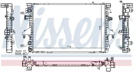 Радиатор охлаждения двигателя VW TRANSPORTER, NISSENS (65282A)