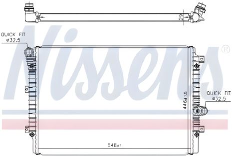 Радіатор для двигуна SKODA YETI, VW CADDY, NISSENS (65336) Радіатор для двигуна SKODA YETI, VW CADDY, NISSENS (65336)