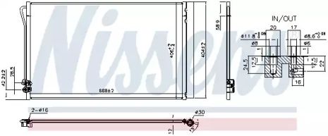 Радиатор, конденсор кондиционера MERCEDES-BENZ SPRINTER, NISSENS (941054)