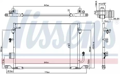 Радіатор, конденсор кондиціонера LEXUS ES, TOYOTA CAMRY, NISSENS (94056)