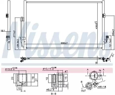 Радиатор, конденсор кондиционера NISSAN TEANA, NISSENS (940556)