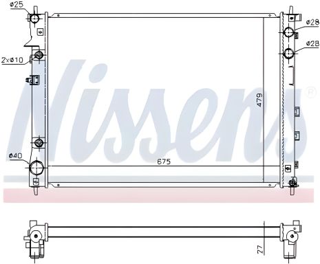 Охолодження двигуна радіатор SUBARU TRIBECA, NISSENS (67727)