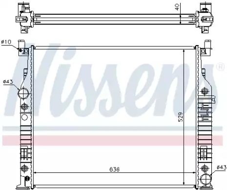 Радіатор охолодження двигуна MERCEDES-BENZ GL-CLASS, NISSENS (62576A)