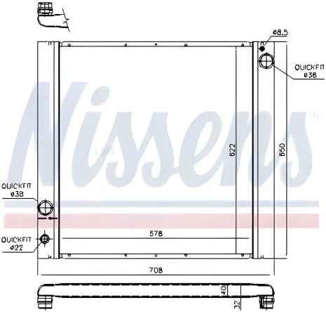 LAND ROVER радіатор охолодження двигуна, NISSENS (64329)