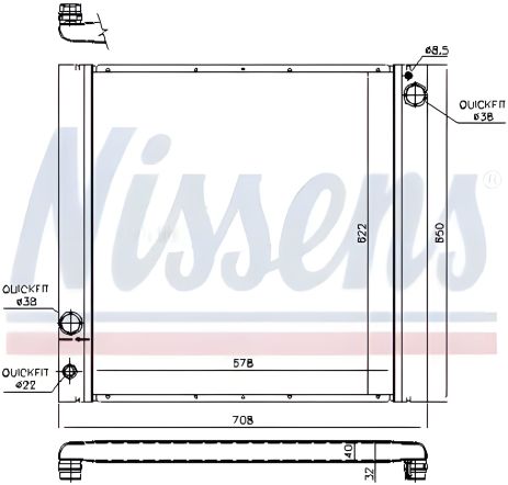 LAND ROVER радіатор охолодження двигуна, NISSENS (64329)