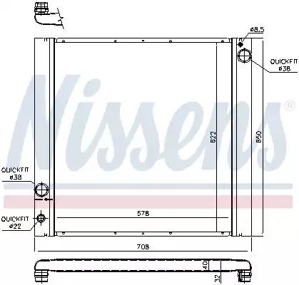 Радіатор охолодження двигуна LAND ROVER, NISSENS (64329)