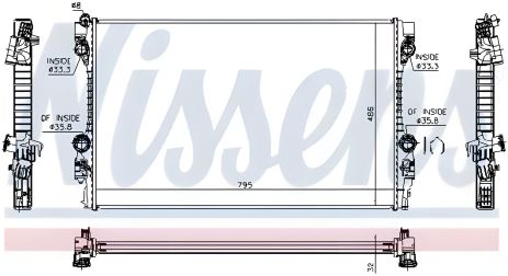 Радіатор двигуна PORSCHE PANAMERA, NISSENS (63779)