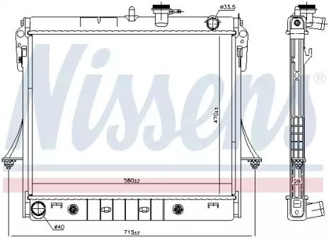 Радиатор охлаждения двигателя HUMMER HUMMER, NISSENS (606649)