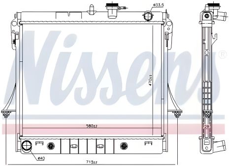 Радиатор охлаждения двигателя HUMMER HUMMER, NISSENS (606649)