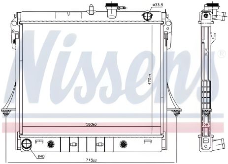Радиатор охлаждения двигателя HUMMER HUMMER, NISSENS (606649)