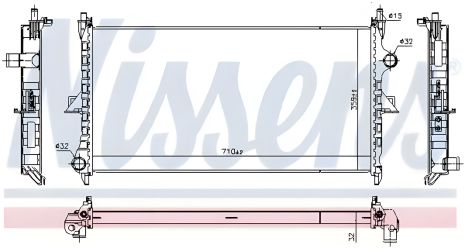Радиатор охлаждения двигателя для PEUGEOT 508, CITROËN C5, NISSENS (636019) Радиатор охлаждения двигателя для PEUGEOT 508, CITROËN C5, NISSENS (636019)