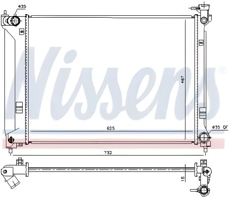Двигатель охлаждающий радиатор HYUNDAI SONATA, NISSENS (675064) Двигатель охлаждающий радиатор HYUNDAI SONATA, NISSENS (675064)