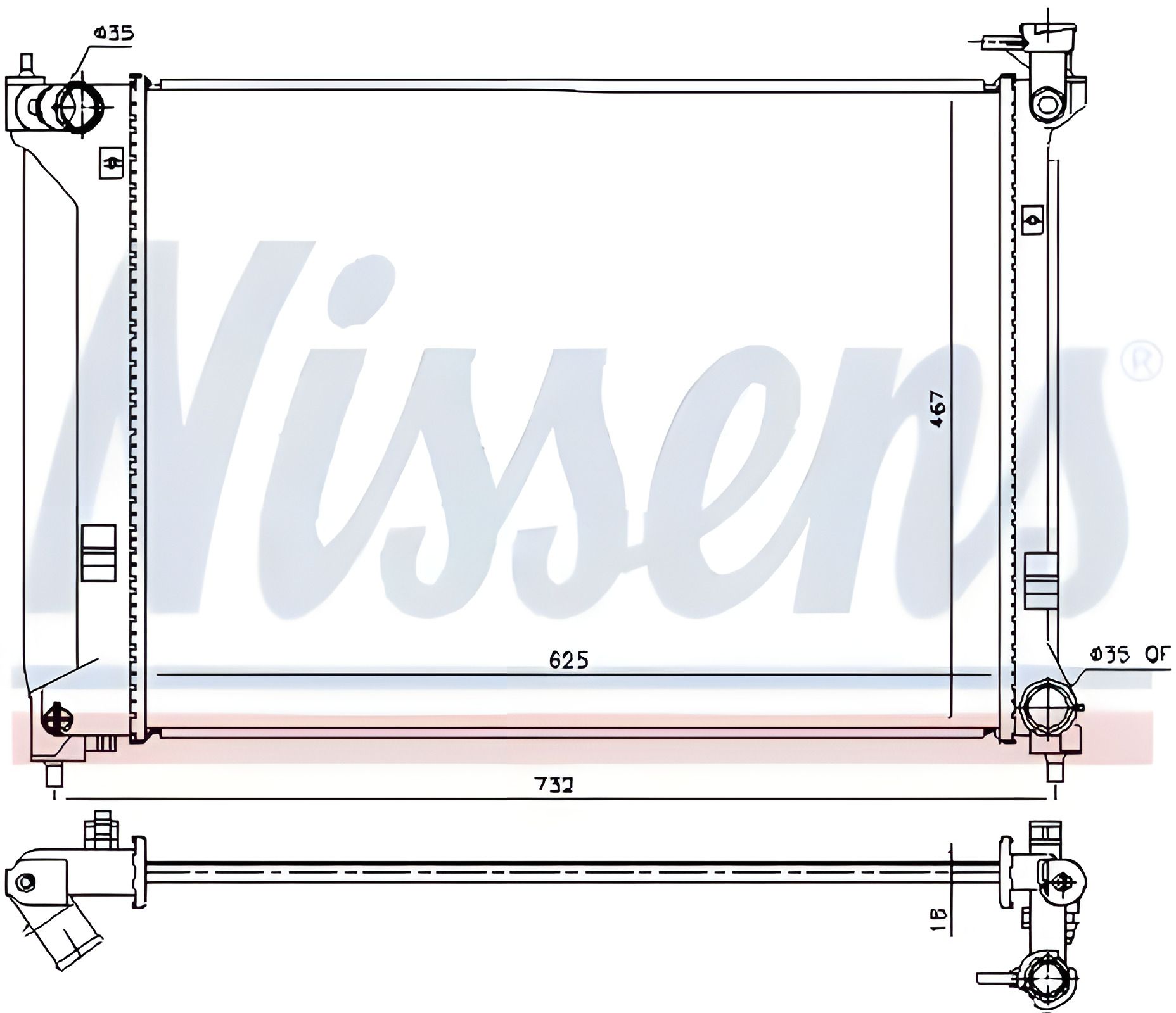 Двигатель охлаждающий радиатор HYUNDAI SONATA, NISSENS (675064) Двигатель охлаждающий радиатор HYUNDAI SONATA, NISSENS (675064)