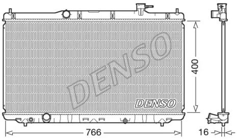 Радиатор охлаждения двигателя HONDA ACCORD, DENSO (DRM40038)